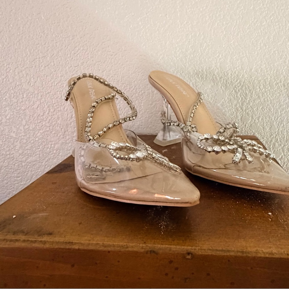 Public Desire Silver and Clear Heels - Picture 4 of 5